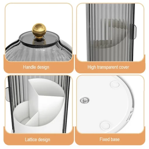 Porte-brosse 360 ° de maquillage rotatif avec couvercle – Image 7