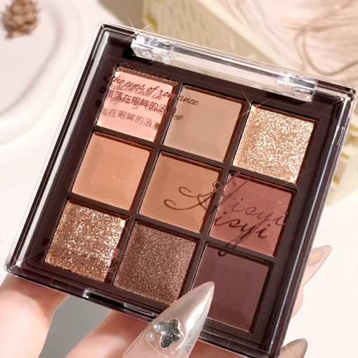 Palette de fards à paupières chocolat 9 couleurs – Image 4