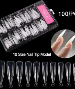 100 pièces de faux ongles en acrylique clair