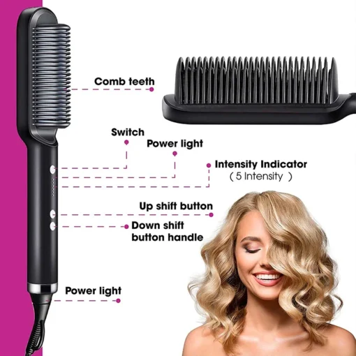 Brosse lissante chauffante professionnelle – Image 3