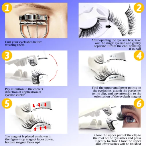 1 paire de cils magnétiques faits à la main – Image 6